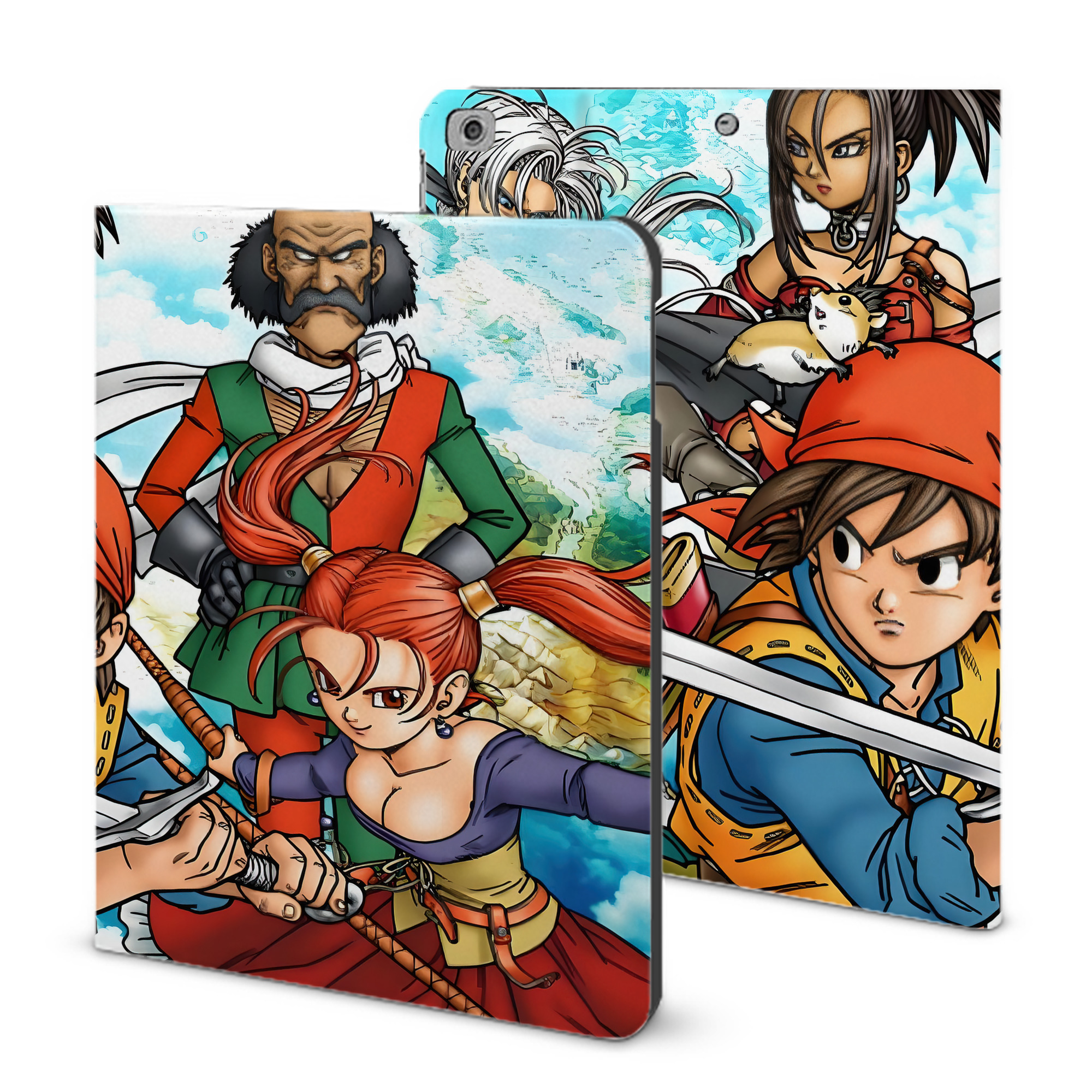 （画像用） ドラゴンクエスト Doragon Kuesuto Dragon Quest IPad ケース ブック型 PUレザー TPU 耐衝撃 軽量 薄型 ペン収納なし 全面保護 IPad 各モデル対応